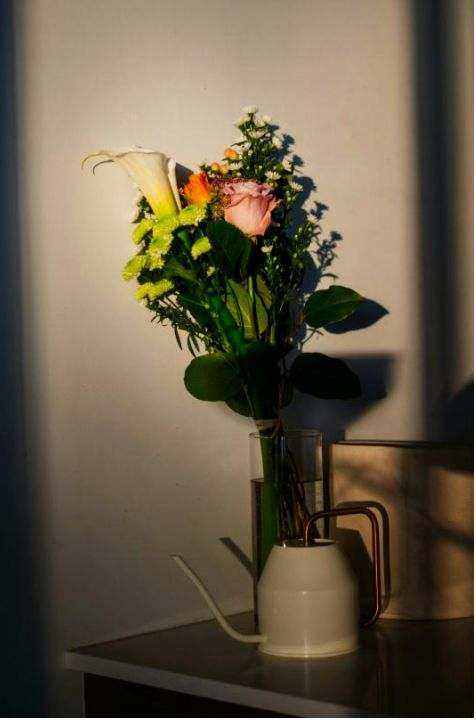 Completed bouquet on table